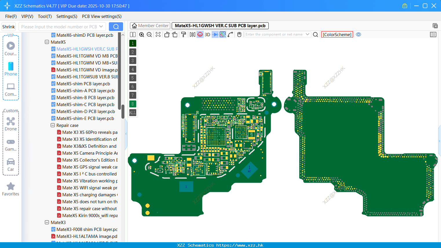 Huawei MateX5-HL1GWSH VER.C SUB PCB Layer